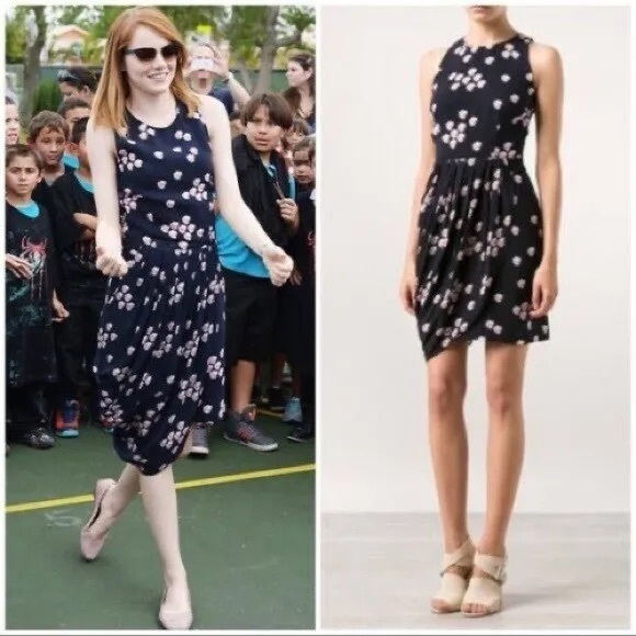 A.L.C. Eva silk floral dress size 2 - Picture 5 of 12